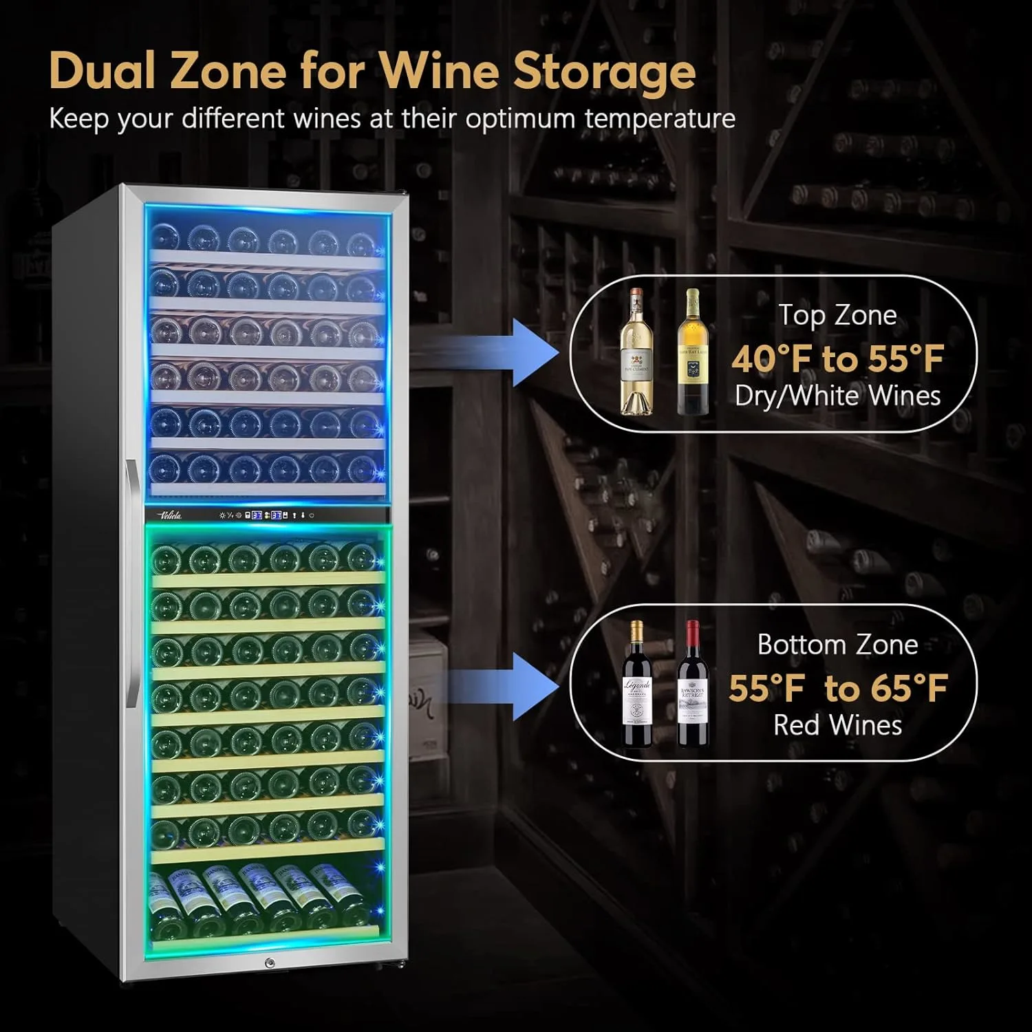 dual zone wine cooler 179 bottle 2