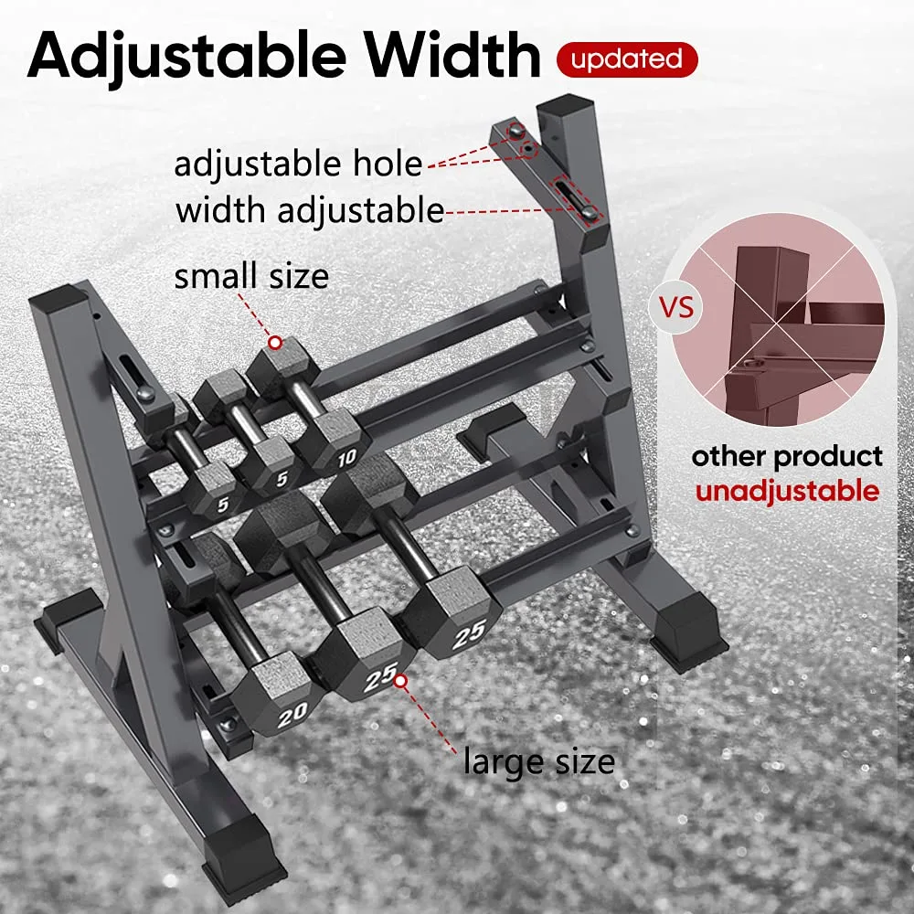 dumbbell rack adjustable 3 tier 2