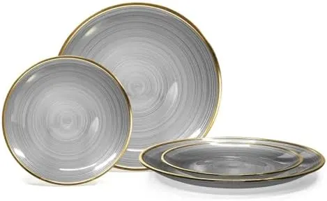 Elegant Disposable Plates - Black & Gold