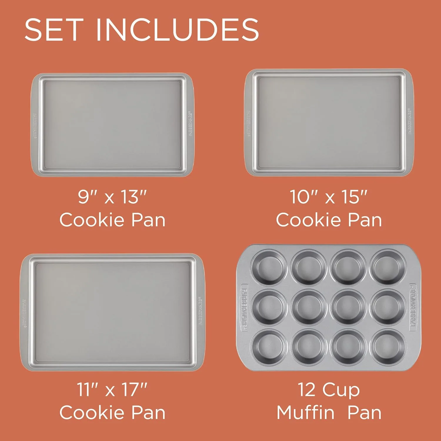 farberware nonstick bakeware set 2