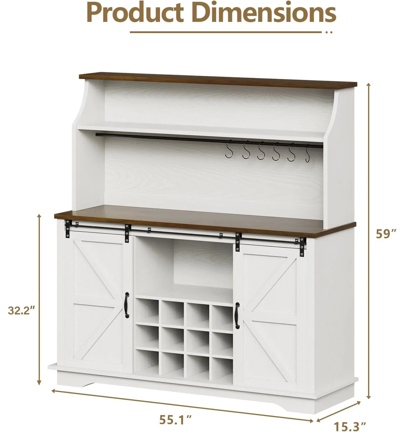 farmhouse coffee bar cabinet white 2