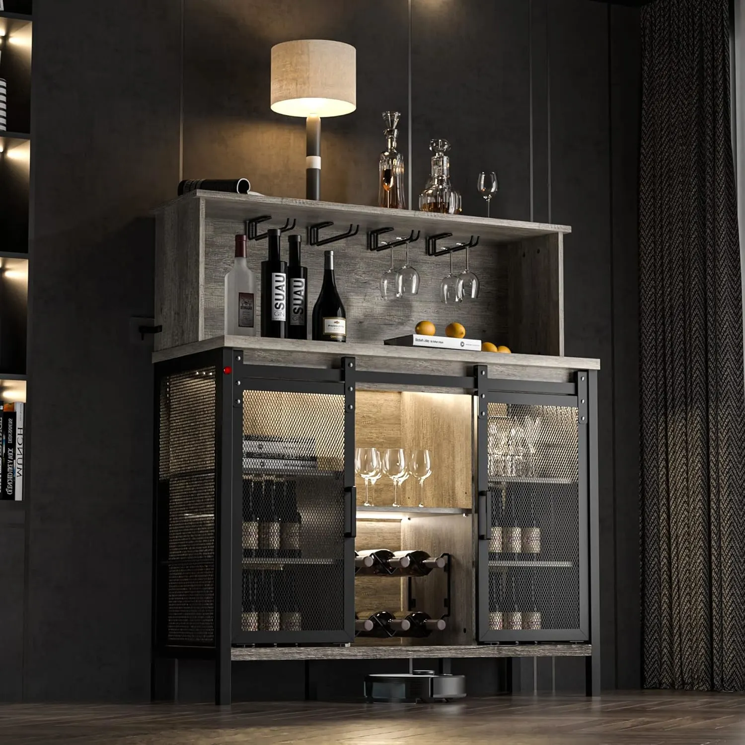 farmhouse coffee wine bar cabinet 1