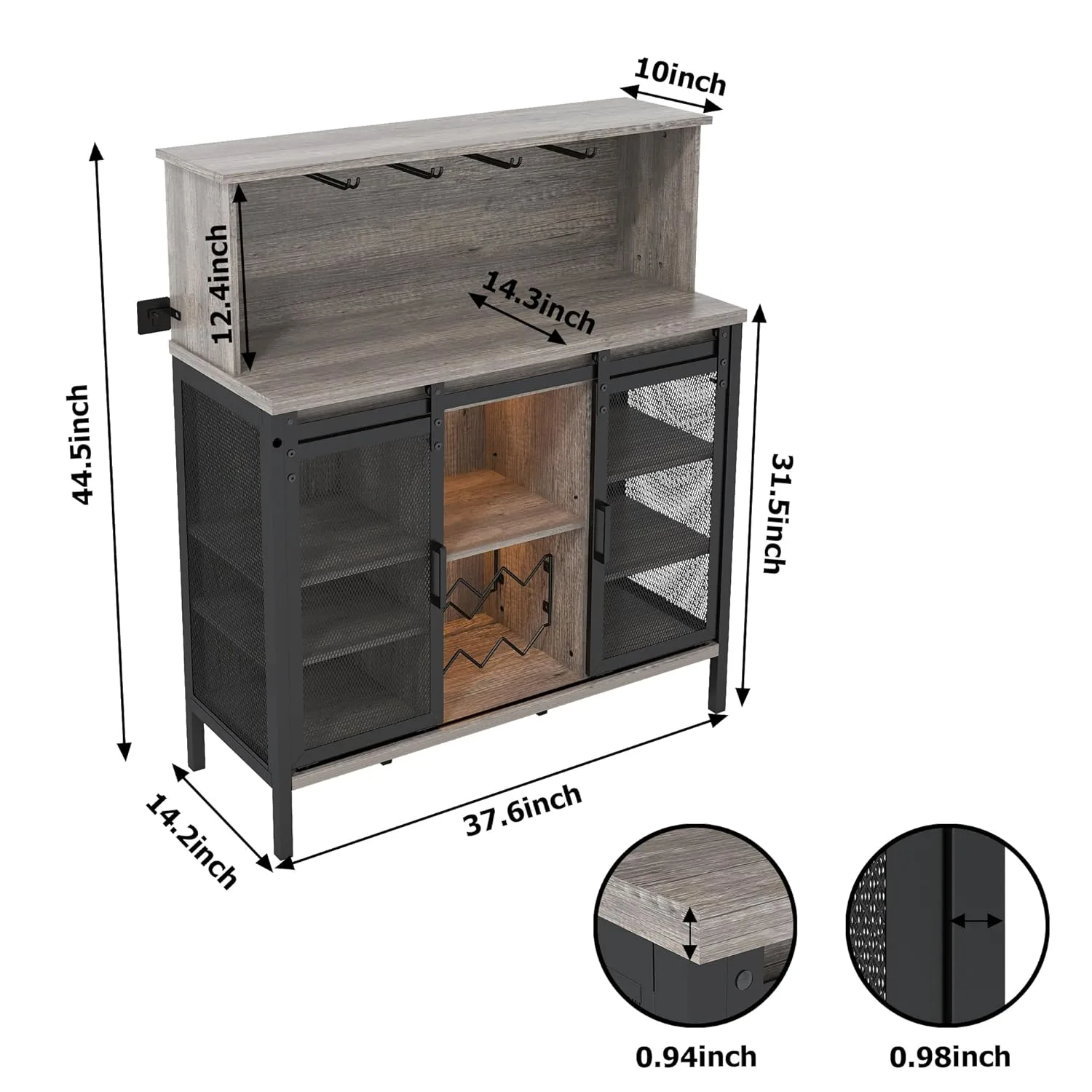 farmhouse coffee wine bar cabinet 2