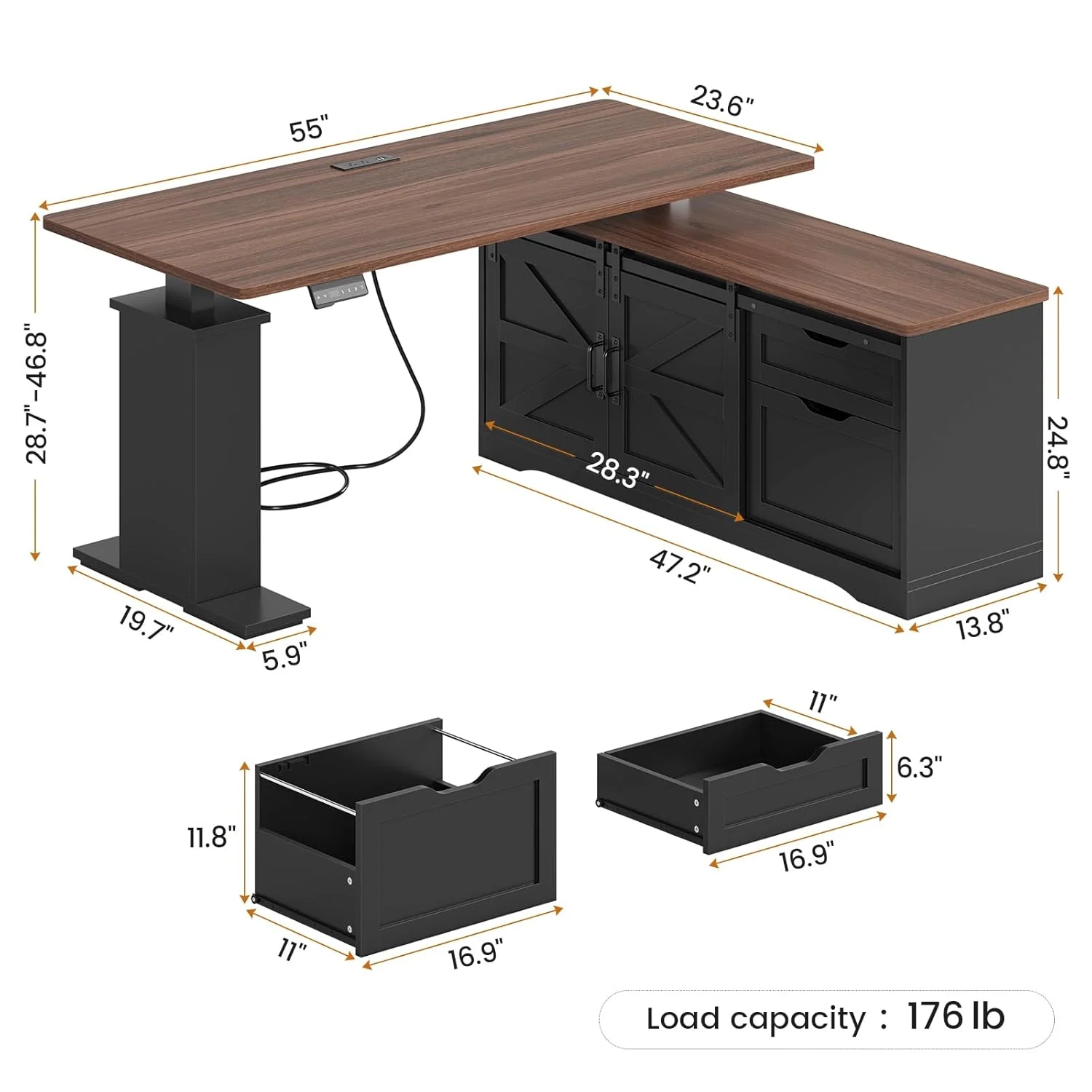 farmhouse l shaped standing desk 2