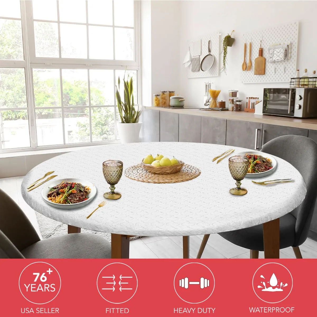 fitted table cover white 2