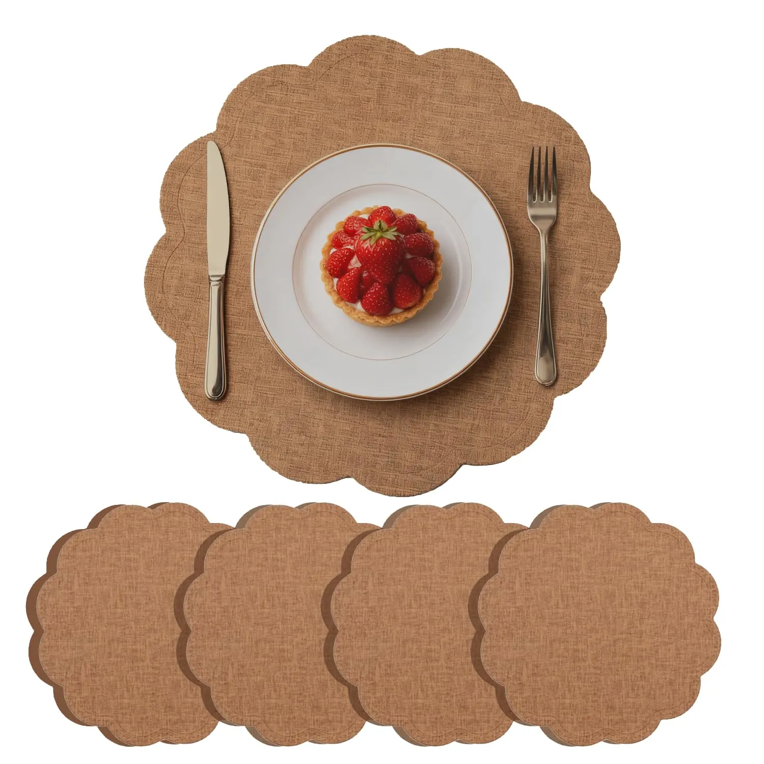 flower placemats faux leather 1
