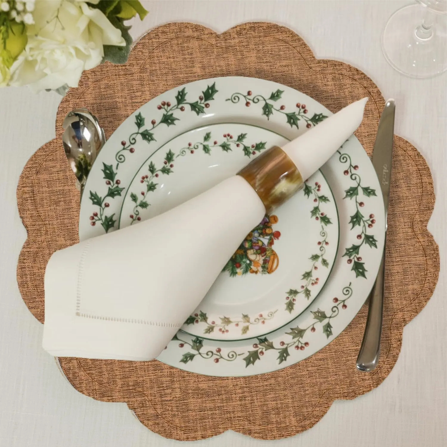 flower placemats faux leather 2
