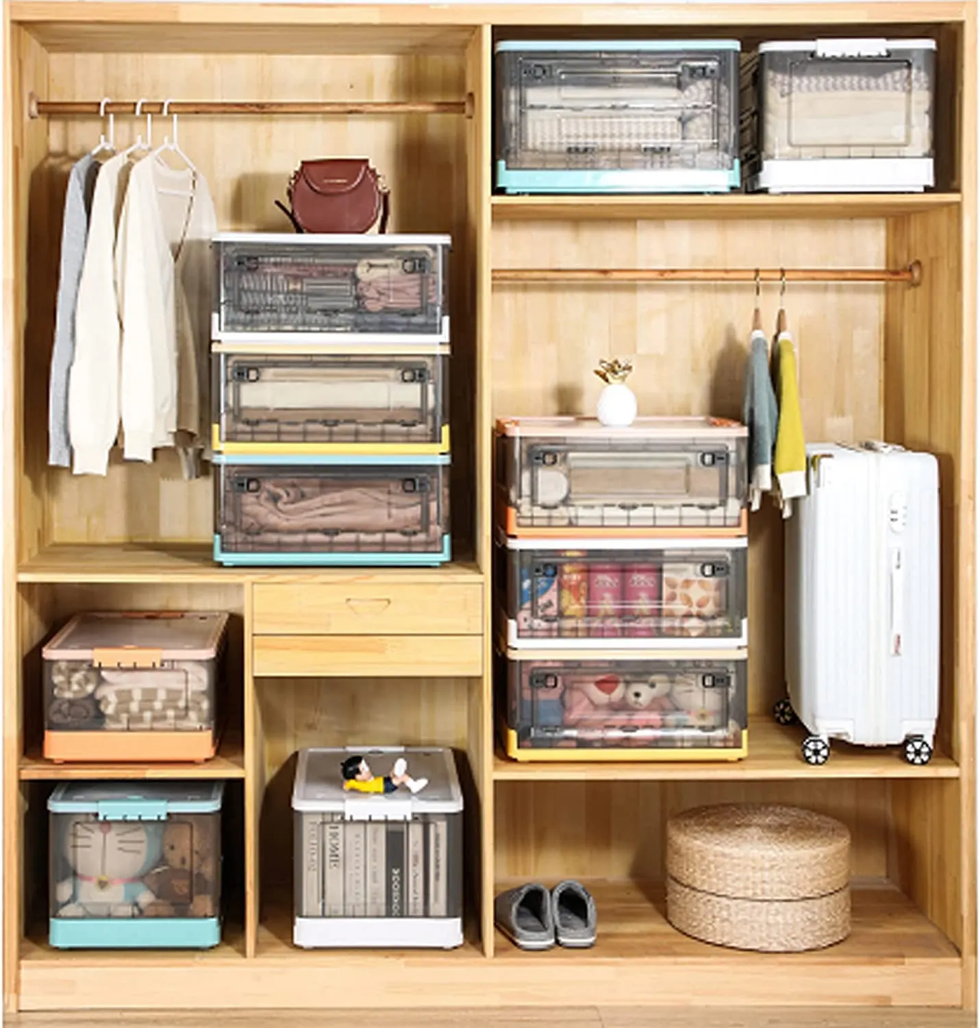 foldable storage box wheels 2