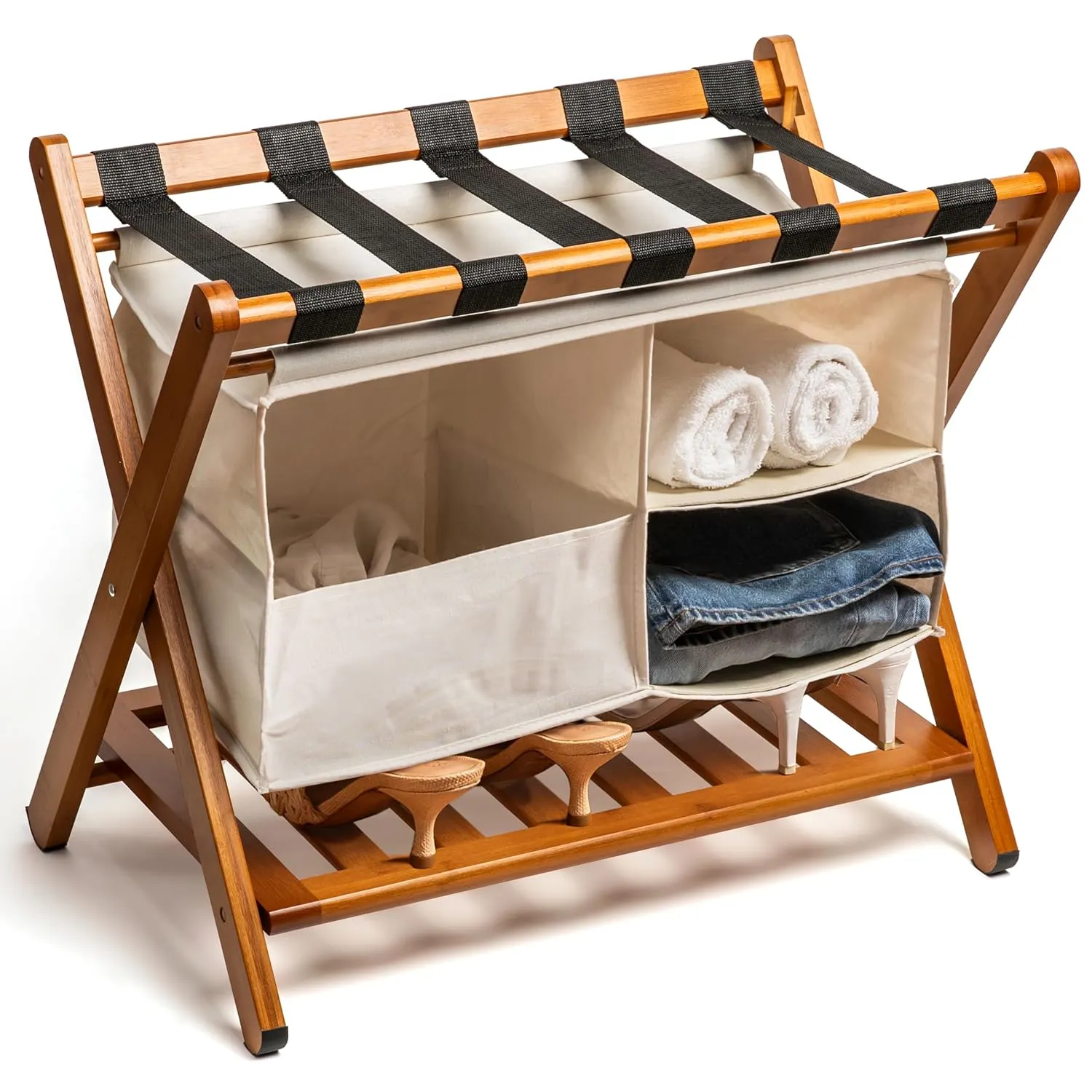 folding luggage rack laundry bag 1