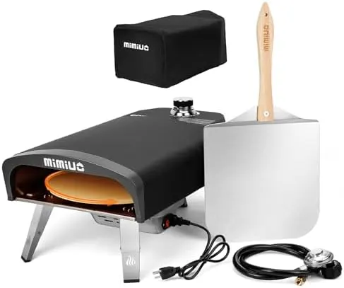 gas pizza oven rotating stone outdoor 1