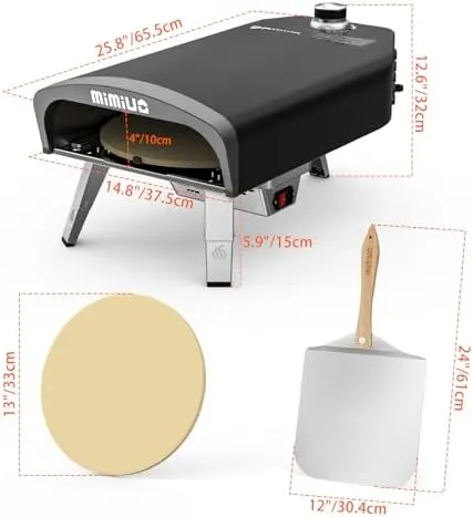 gas pizza oven rotating stone outdoor 2