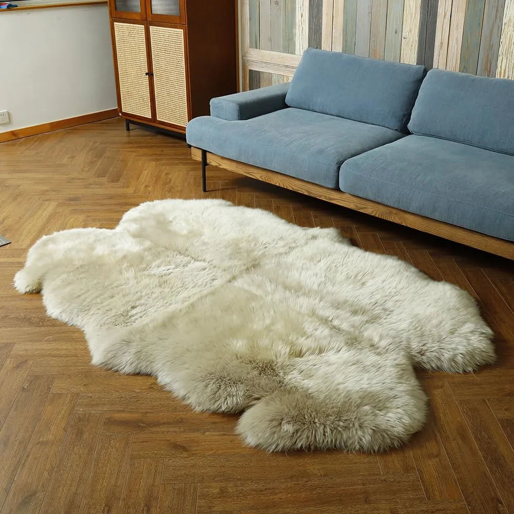genuine sheepskin fluffy rug 1