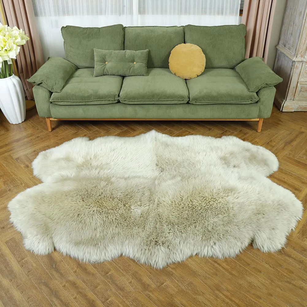 genuine sheepskin fluffy rug 2