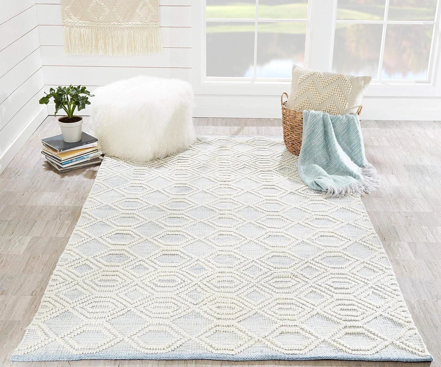 geometric light blue rug 2