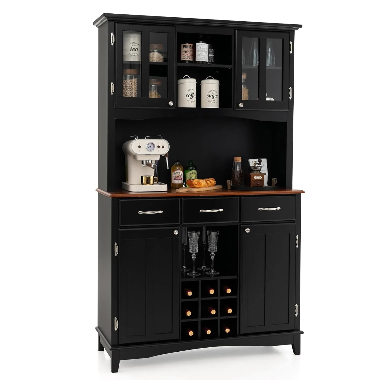 giantex black buffet hutch cabinet 1