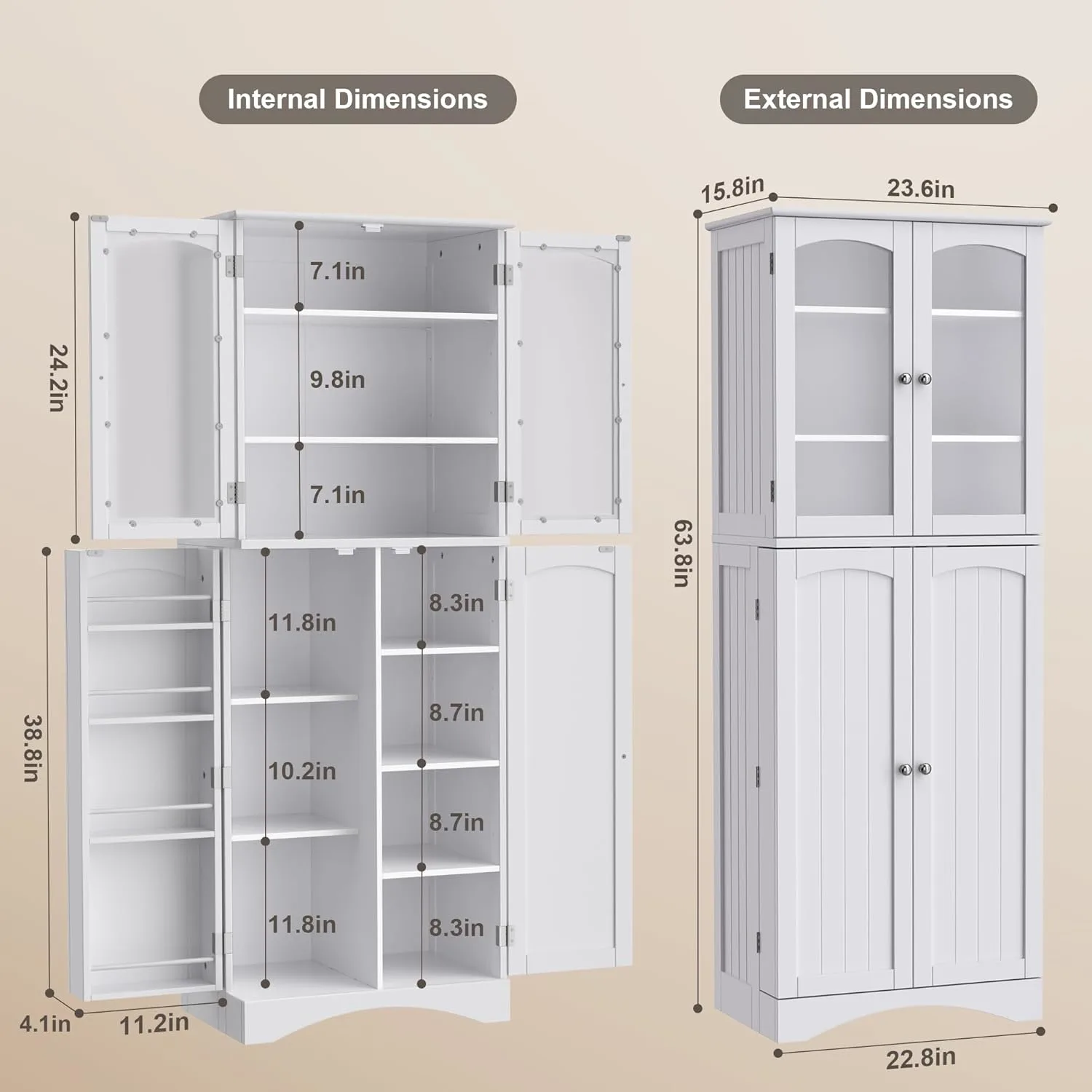 gizoon white kitchen pantry cabinet tall storage 2