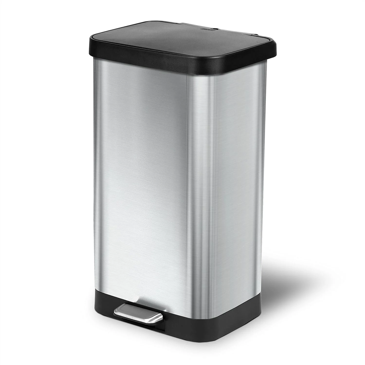 glad stainless trash can 1