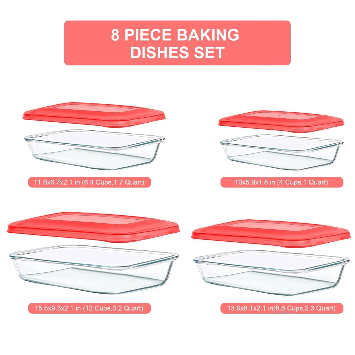glass baking dish set 2