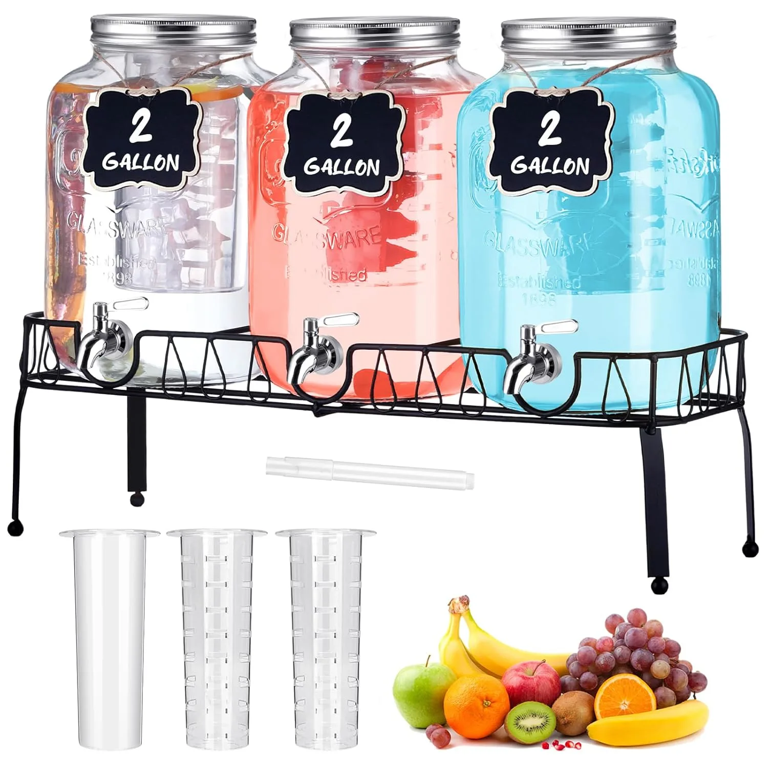 glass drink dispenser set 1