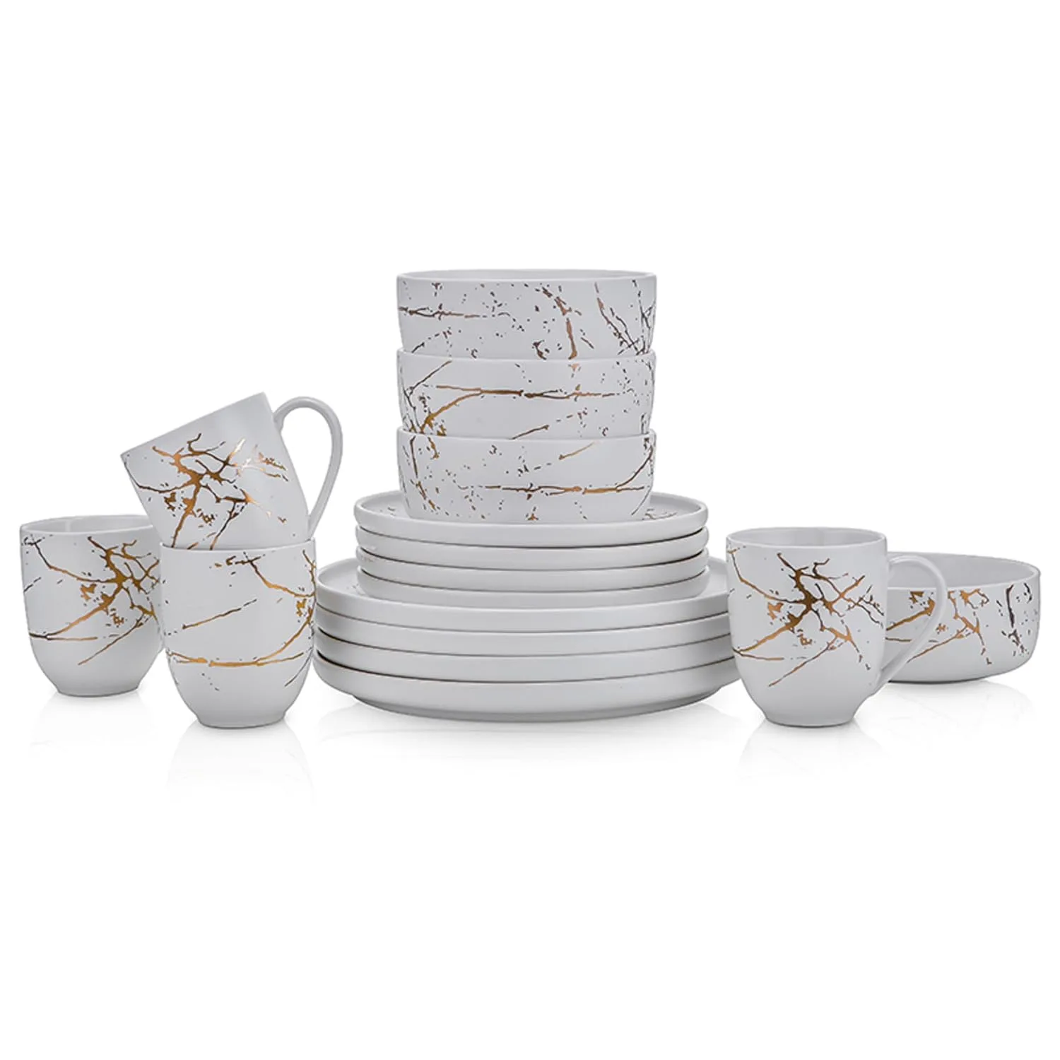 gold dinnerware set white 1