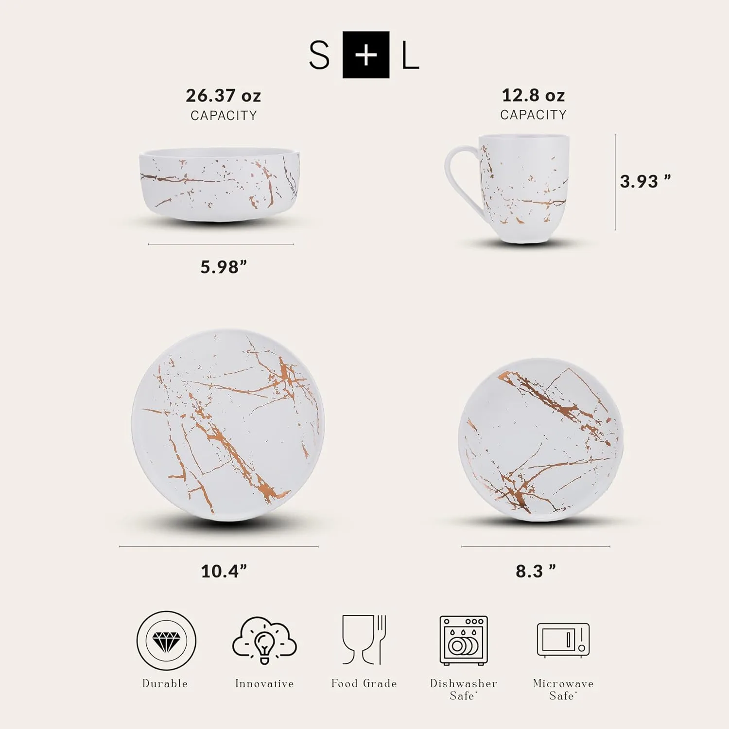 gold dinnerware set white 2
