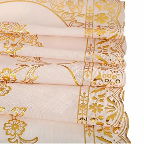 gold floral tablecloth pvc 2