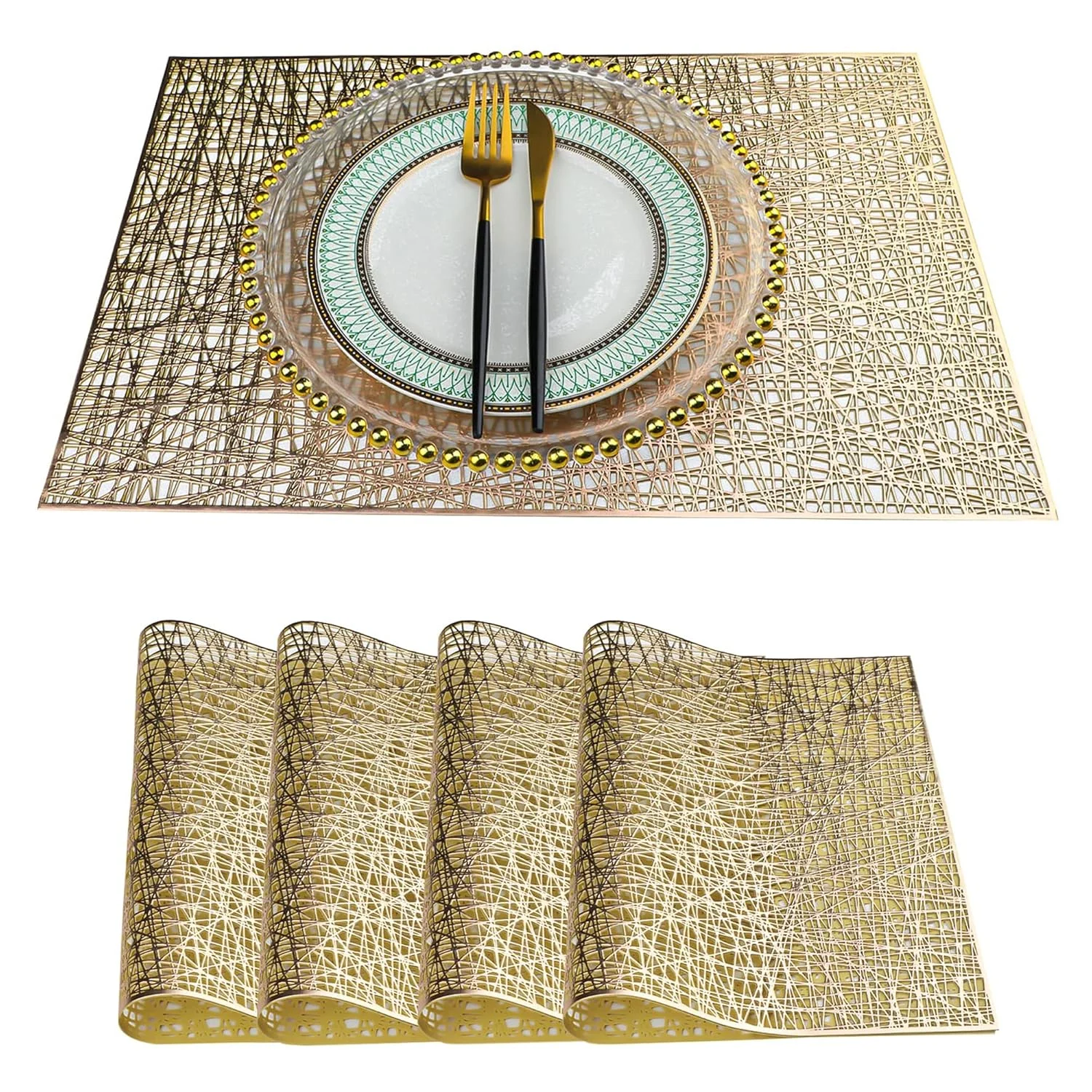 gold placemats vinyl set 1