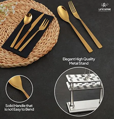 gold stainless steel flatware set 2