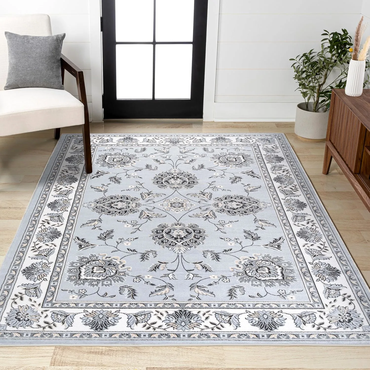 gray cream area rug 8x10 1