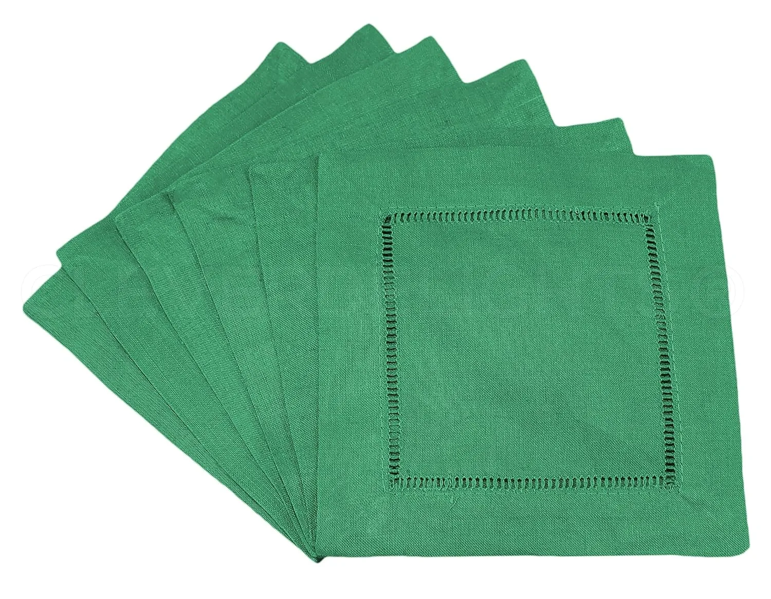green cocktail napkins linen 1