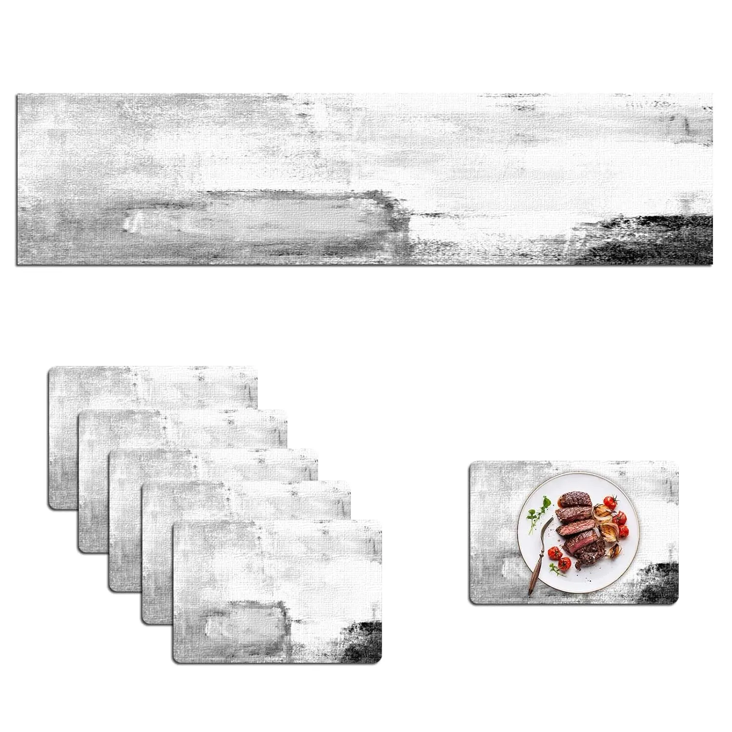 grey table runner placemats 1