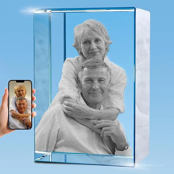 HAN’S Laser 3D crystal photo personalized as a gift for dad.