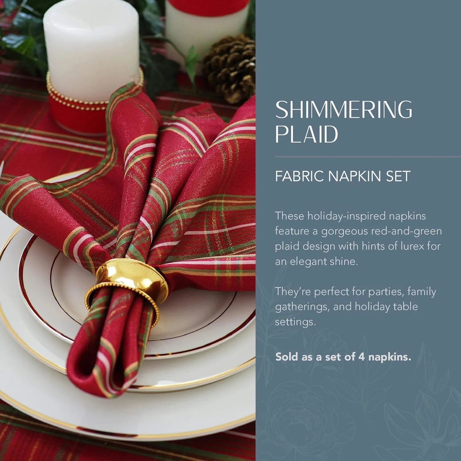 holiday cloth napkins red 2