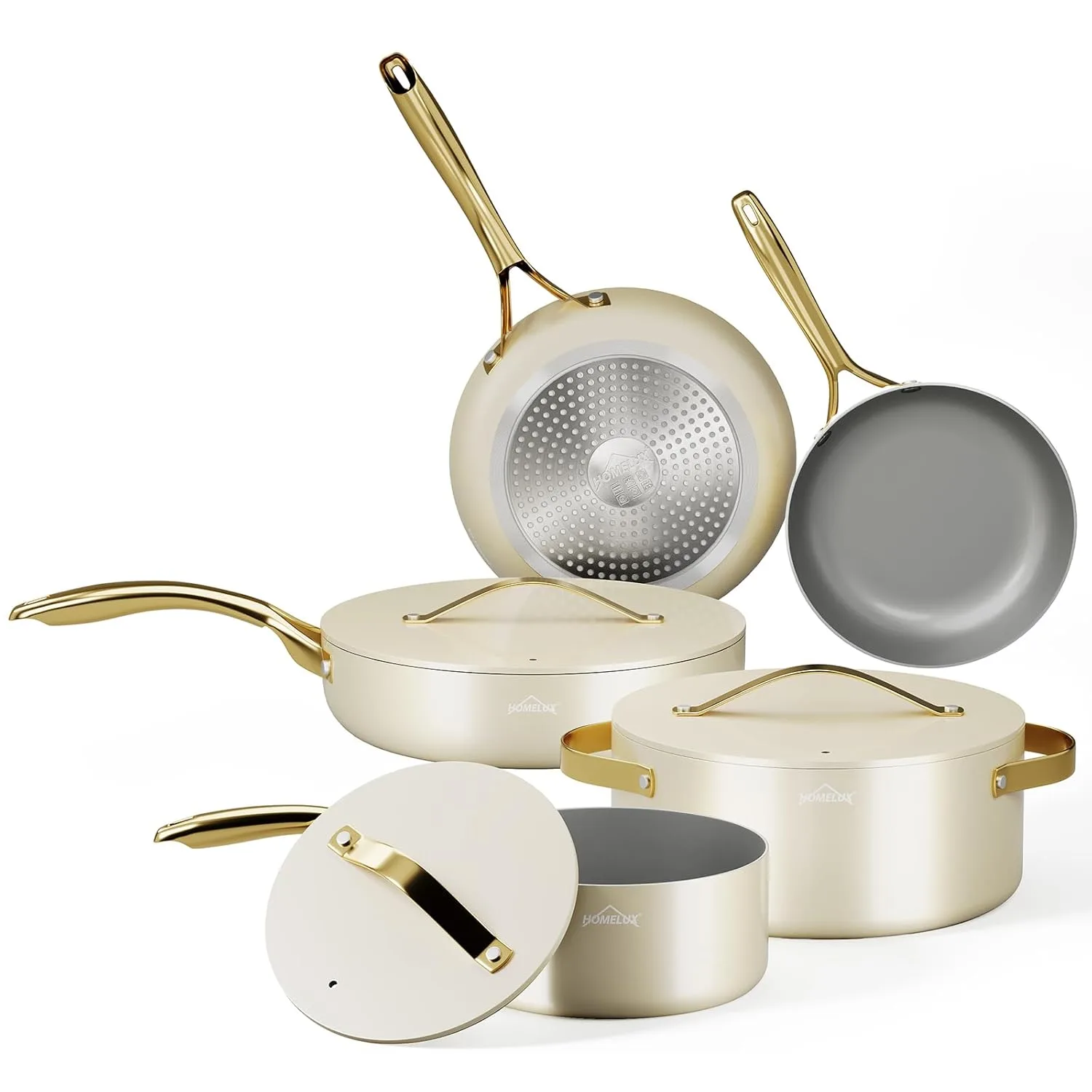 homelux 8 piece induction cookware set white 1