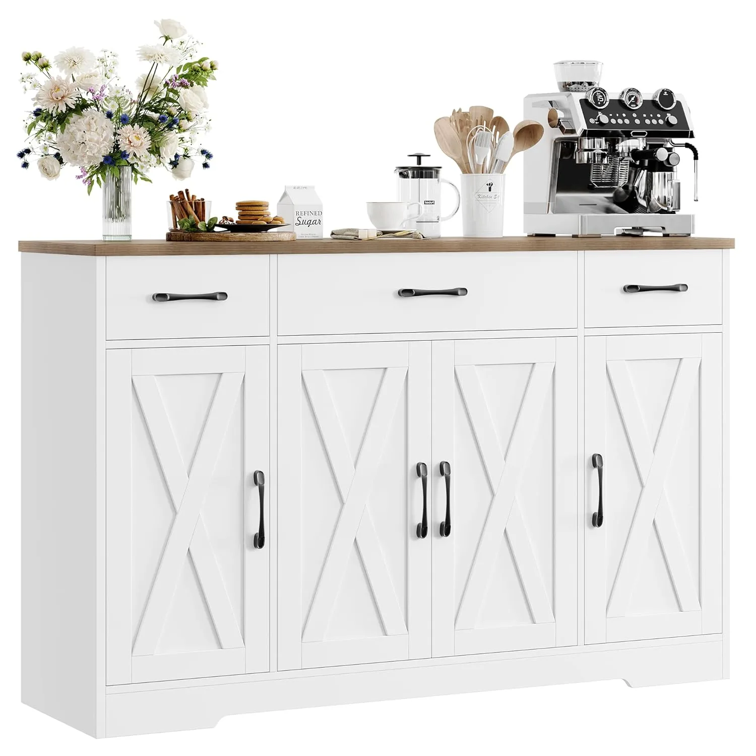 hostack 55 farmhouse buffet cabinet sideboard coffee bar 1