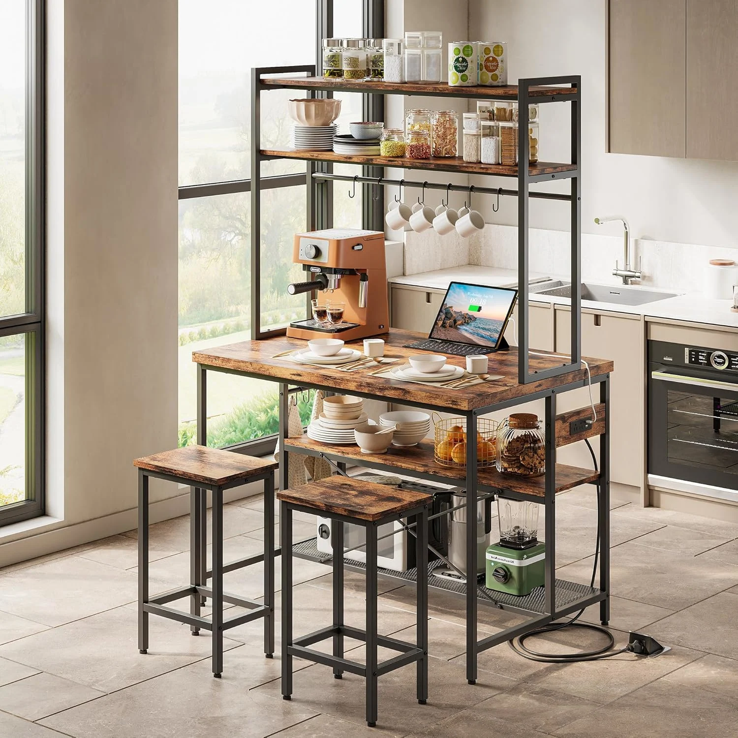 ironck kitchen island stools storage power outlet 1