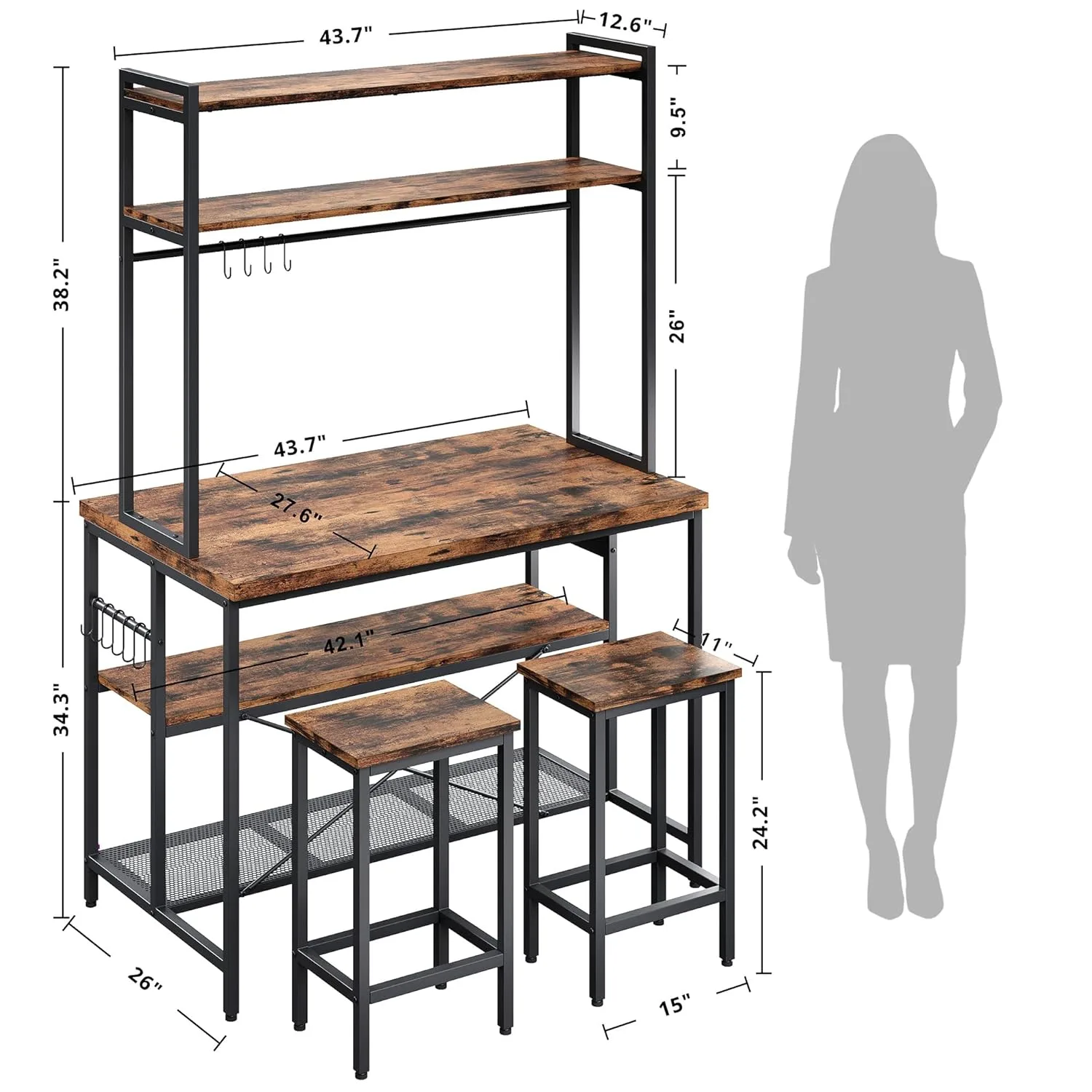 ironck kitchen island stools storage power outlet 2