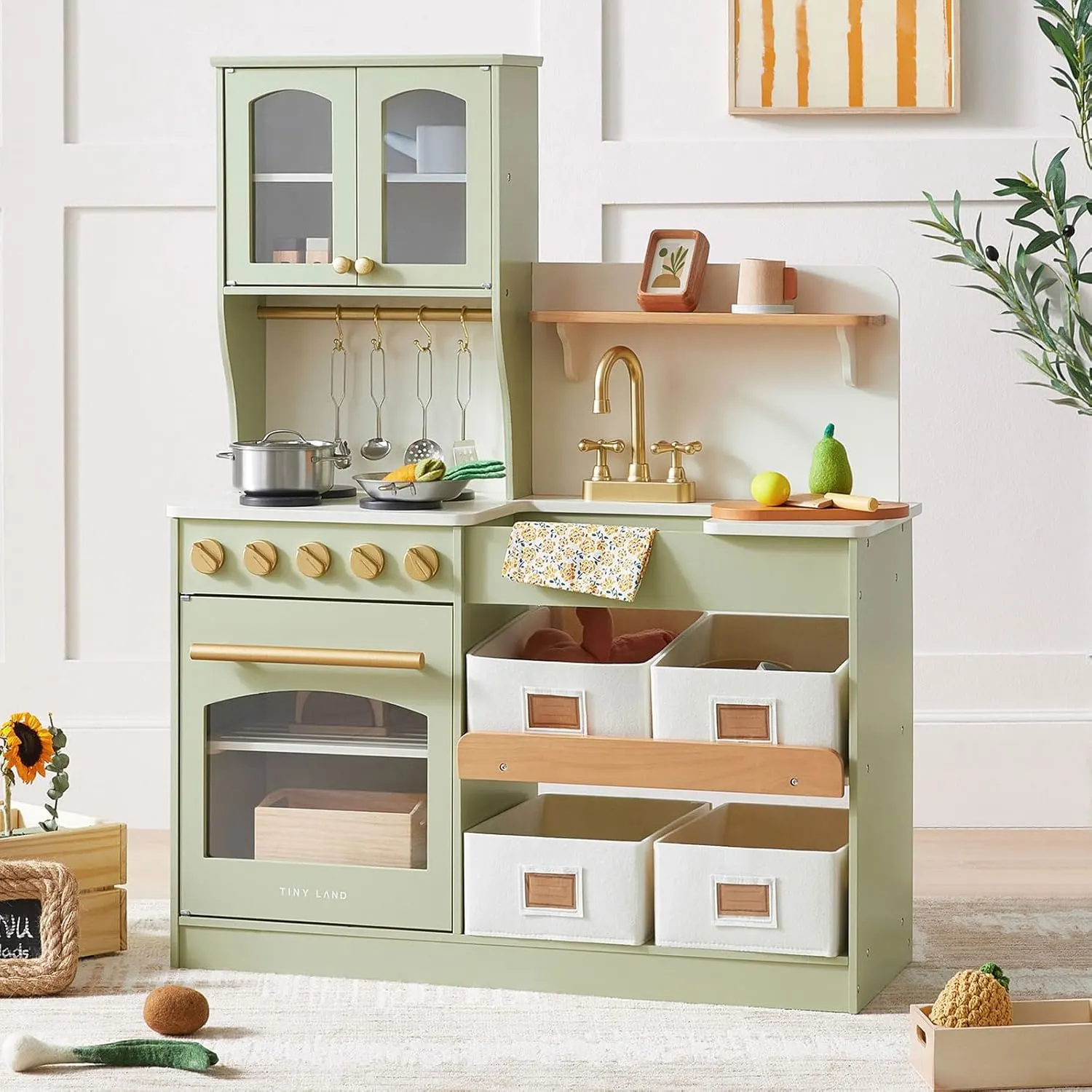 kids play kitchen wooden toy 1