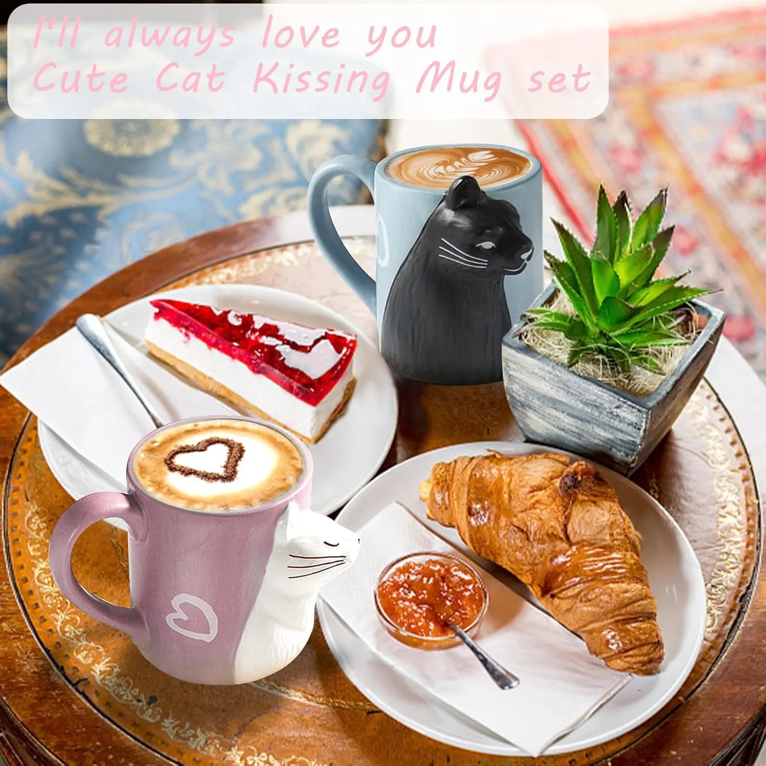kissing cat coffee mugs 2