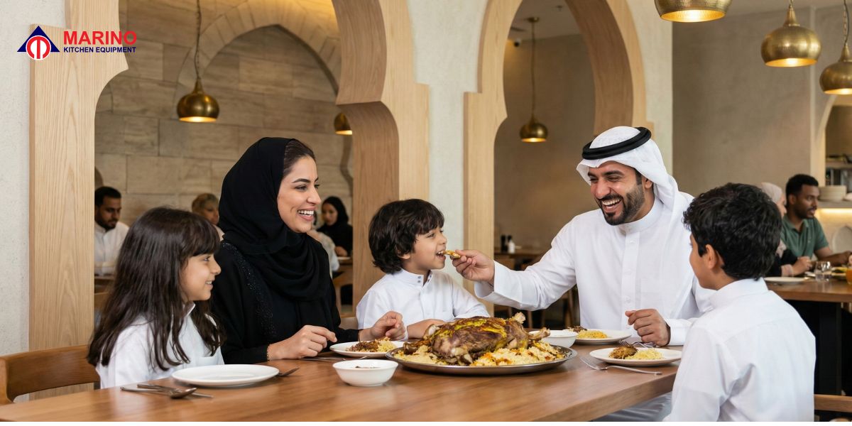 Saudi Kitchen restaurant exterior in UAE with welcoming entrance and outdoor seating