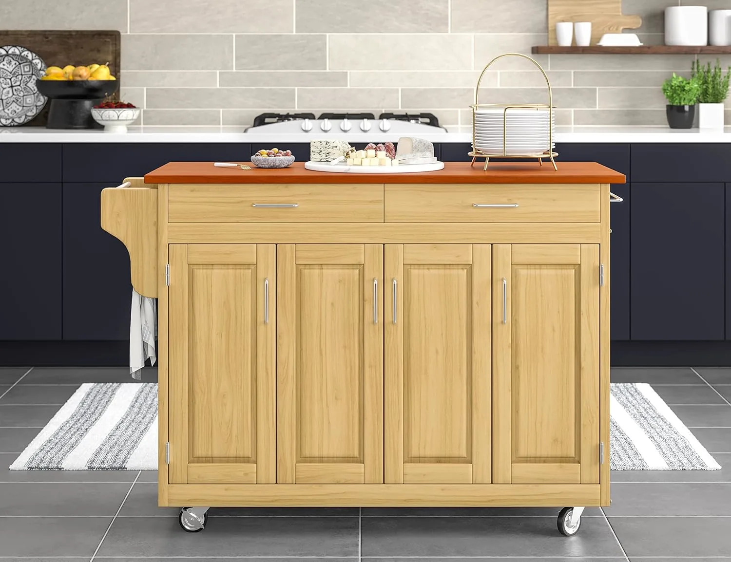 kitchen cart oak 2