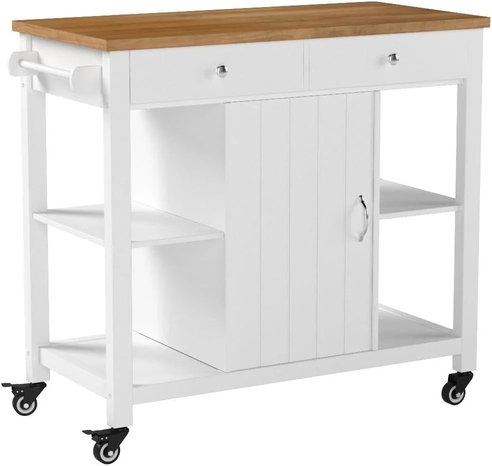kitchen cart wheels wood 1