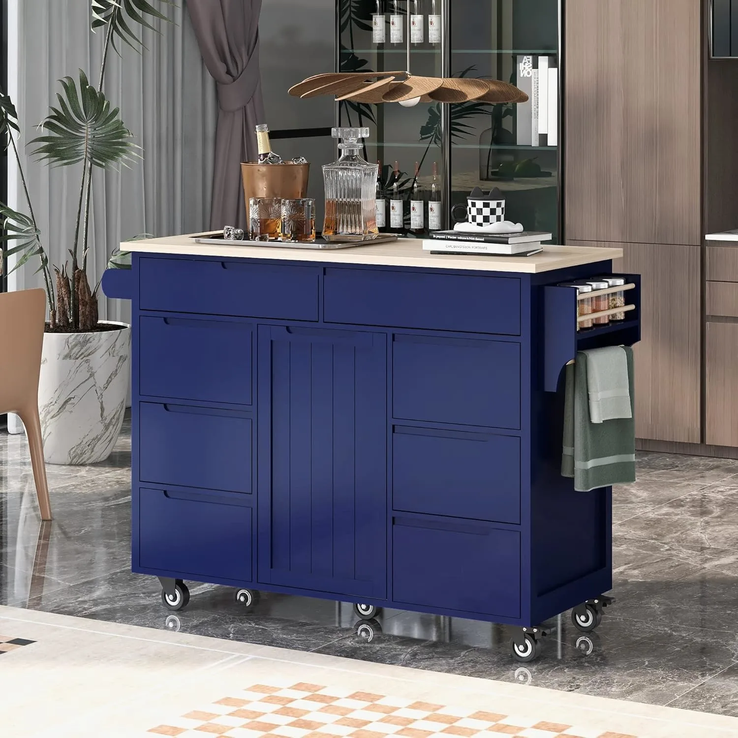kitchen island cart rolling 1