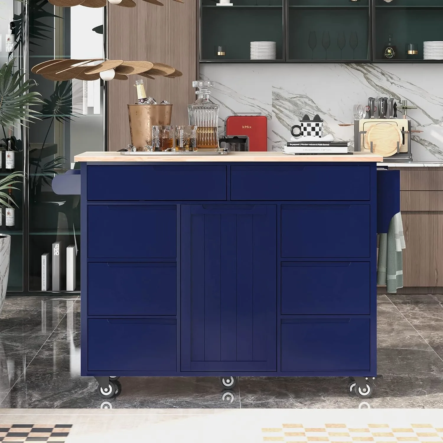 kitchen island cart rolling 2