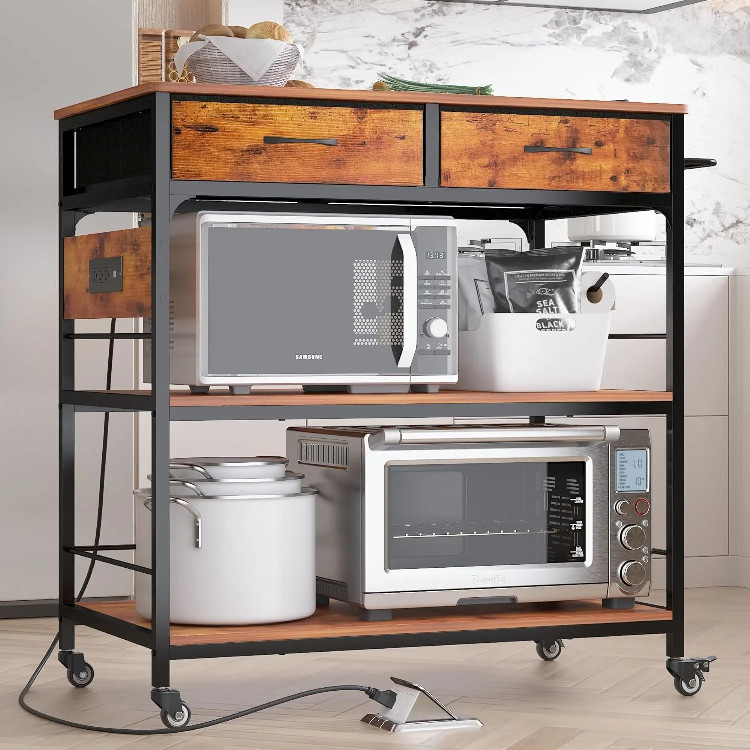 kitchen island power cart 1