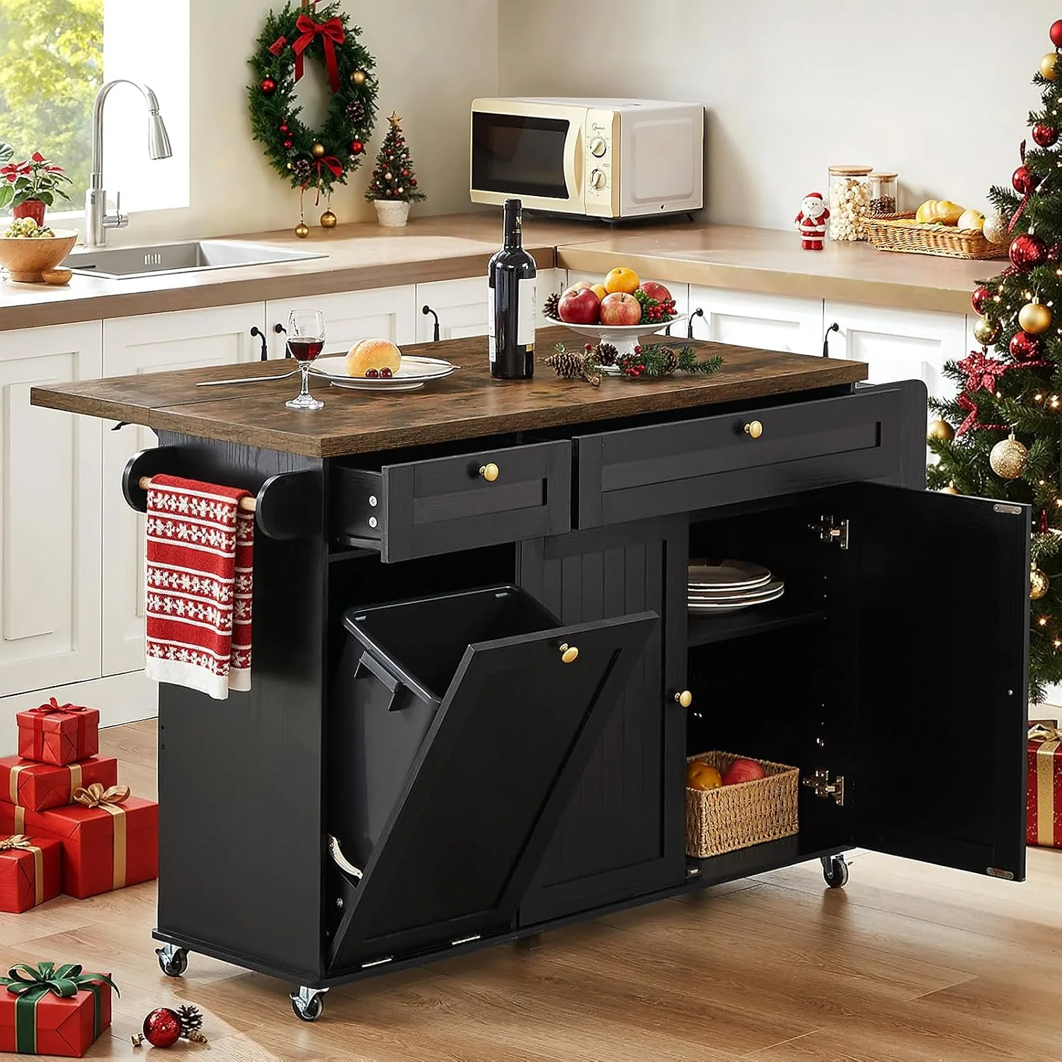 kitchen island power drop leaf 1