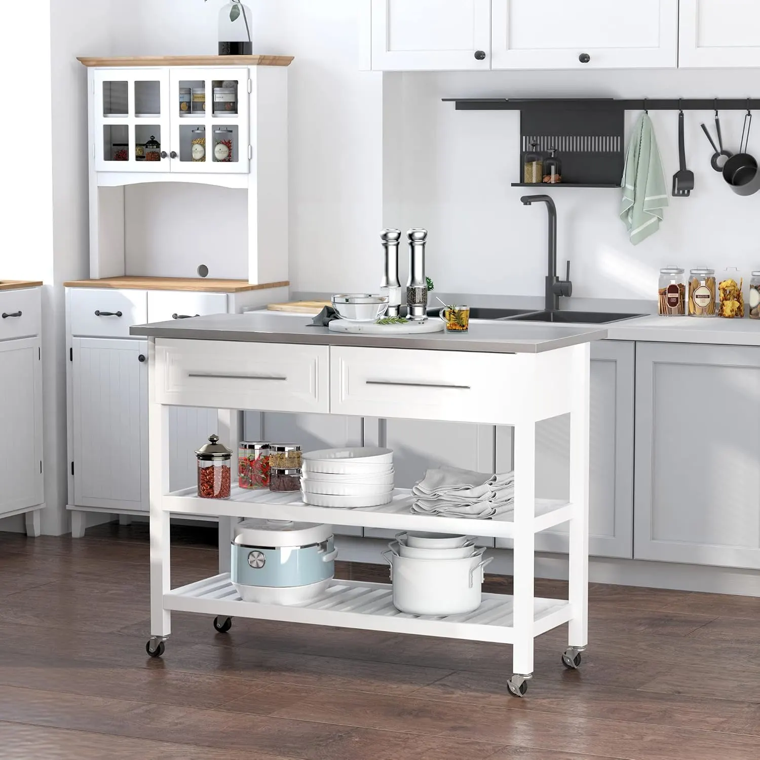 kitchen island steel top 2