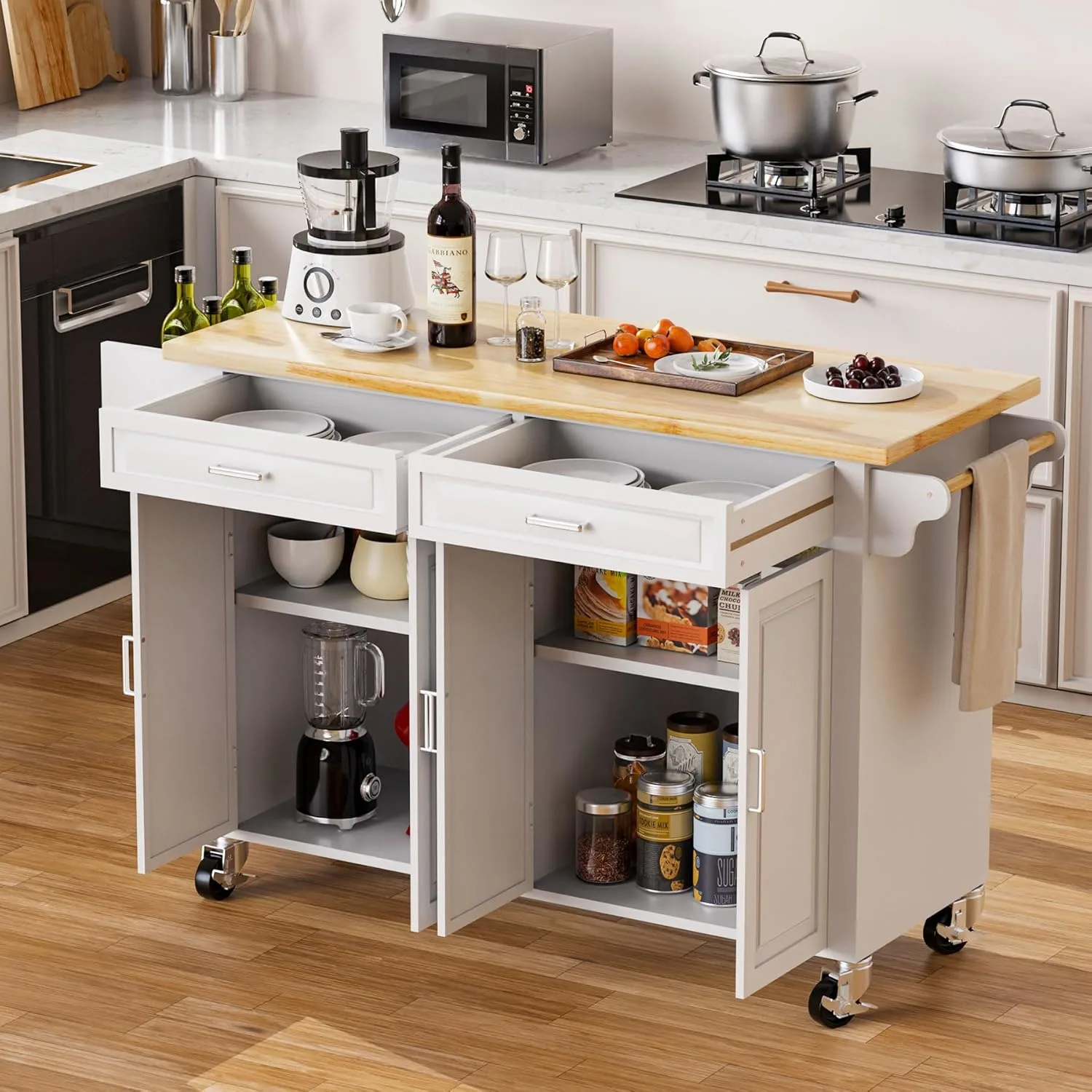 kitchen island storage rolling 2