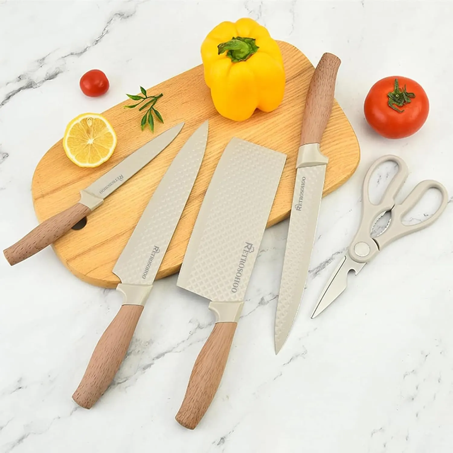 kitchen knife set khaki 2