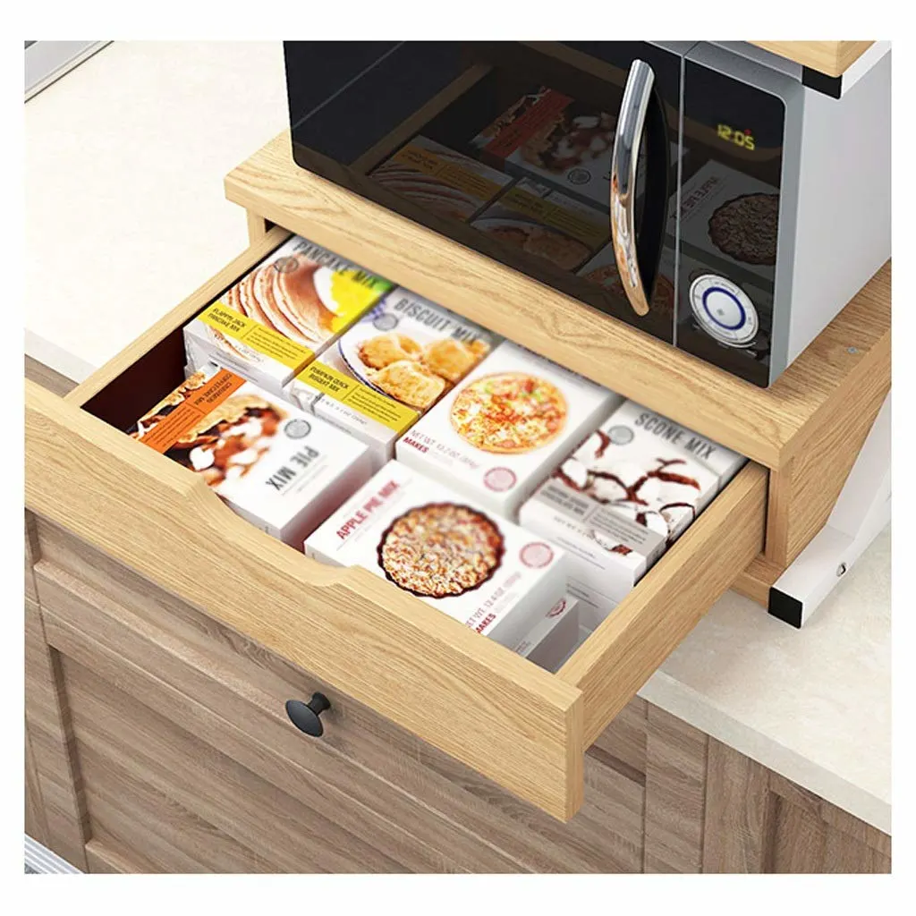kitchen storage rack wooden drawer 2